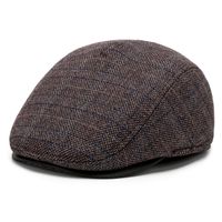 Men's Retro Simple Style Solid Color Curved Eaves Beret Hat sku image 3