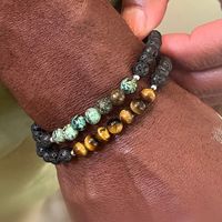 Simple Style Color Block Artificial Gemstones Beaded Men's Bracelets main image 1