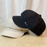 Women's Lady Simple Style Solid Color Curved Eaves Beret Hat main image 5