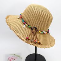 Women's Vacation Solid Color Big Eaves Straw Hat main image 4