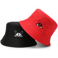 Women's Cartoon Style Cute Pastoral Animal Flat Eaves Bucket Hat main image 1