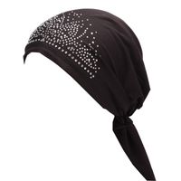 Women's Ethnic Style Simple Style Solid Color Rhinestone Eaveless Beanie Hat main image 5