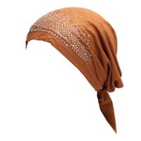Women's Ethnic Style Simple Style Solid Color Rhinestone Eaveless Beanie Hat main image 3