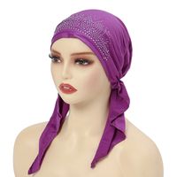 Women's Ethnic Style Simple Style Solid Color Rhinestone Eaveless Beanie Hat sku image 1