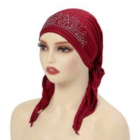 Women's Ethnic Style Simple Style Solid Color Rhinestone Eaveless Beanie Hat sku image 9