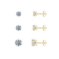 1 Set Cute Sweet Solid Color Plating Inlay Copper Zircon 14k Gold Plated Rose Gold Plated White Gold Plated Ear Studs sku image 3