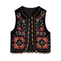 Women's Vintage Style Ethnic Style Geometric Embroidery Placket Vest Vest main image 1