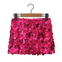Summer Spring Sexy Solid Color Polyester Above Knee Skirts sku image 9