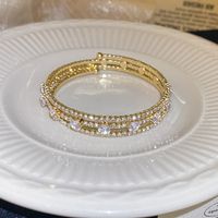 Elegant Sweet Color Block Copper Zircon Bracelets In Bulk sku image 3