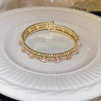 Elegant Sweet Color Block Copper Zircon Bracelets In Bulk sku image 2