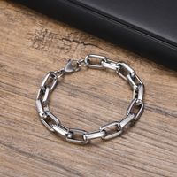 Simple Style Solid Color 304 Stainless Steel Handmade Men's Bracelets main image 3