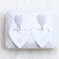 1 Pair Simple Style Heart Shape Spray Paint Alloy Drop Earrings sku image 6