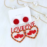 1 Pair Sweet Letter Heart Shape Butterfly Arylic Drop Earrings sku image 6