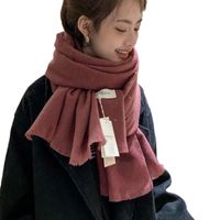 Women's Cute Sweet Solid Color Imitation Cashmere Scarf main image 4