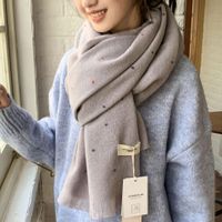Women's Cute Sweet Solid Color Imitation Cashmere Scarf sku image 4