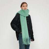 Women's Elegant Modern Style Solid Color Mohair Scarf main image 3