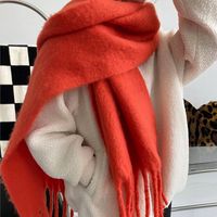 Women's Elegant Modern Style Solid Color Mohair Scarf sku image 20