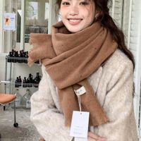 Women's Cute Sweet Solid Color Imitation Cashmere Scarf main image 3