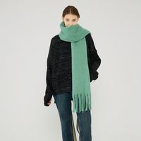 Women's Elegant Modern Style Solid Color Mohair Scarf main image 2