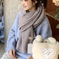 Women's Cute Sweet Solid Color Imitation Cashmere Scarf main image 2