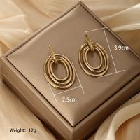 1 Pair Vintage Style Exaggerated XUPING Irregular Oval Plating Hollow Out Inlay 304 Stainless Steel Artificial Pearls 18K Gold Plated Drop Earrings main image 2