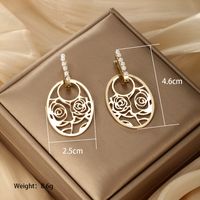 1 Pair Vintage Style Exaggerated XUPING Irregular Oval Plating Hollow Out Inlay 304 Stainless Steel Artificial Pearls 18K Gold Plated Drop Earrings main image 5