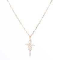 Style Simple Traverser Infini Alliage Le Cuivre Placage Incruster Strass Plaqué Or 18k Femmes Pendentif main image 4