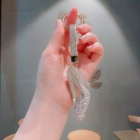 Lady High Heel Arylic Inlay Artificial Crystal Women's Bag Pendant Keychain sku image 3