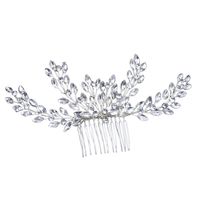 Women's Elegant Sweet Flower Rhinestone Insert Comb main image 4