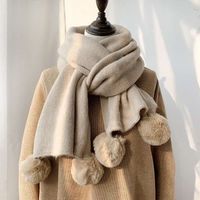 Women's Vintage Style Solid Color Knit Scarf main image 3