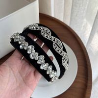 Women's Vintage Style Solid Color Cloth Rhinestone Hair Band main image 4