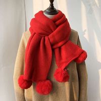 Women's Vintage Style Solid Color Knit Scarf sku image 3