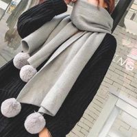 Women's Vintage Style Solid Color Knit Scarf sku image 7