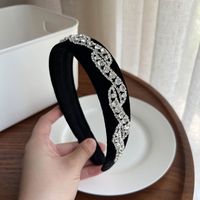 Women's Vintage Style Solid Color Cloth Rhinestone Hair Band main image 3