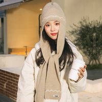 Women's Basic Simple Style Solid Color Knit Printing Tassel Scarf sku image 2
