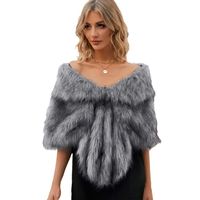 Women's Simple Style Solid Color Imitation Fur Spandex Acrylic Contrast Binding Shawl main image 5