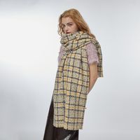 Women's Vintage Style Plaid Polyester Scarf main image 4