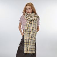 Women's Vintage Style Plaid Polyester Scarf main image 3
