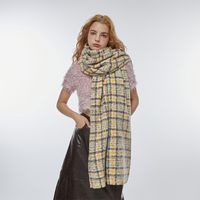 Women's Vintage Style Plaid Polyester Scarf main image 1