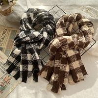 Women's Basic Simple Style Plaid Polyester Scarf main image 1