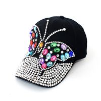Women's Elegant Exaggerated Sweet Butterfly Rhinestone Curved Eaves Baseball Cap main image 4