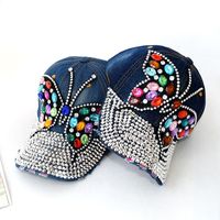 Women's Elegant Exaggerated Sweet Butterfly Rhinestone Curved Eaves Baseball Cap main image 1