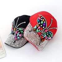 Women's Elegant Exaggerated Sweet Butterfly Rhinestone Curved Eaves Baseball Cap main image 3