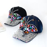 Women's Elegant Exaggerated Sweet Butterfly Rhinestone Curved Eaves Baseball Cap main image 2