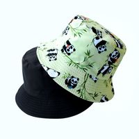 Unisex Cute Simple Style Panda Printing Wide Eaves Bucket Hat sku image 4