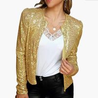Women's Coat Long Sleeve Sweaters & Cardigans Sequins Streetwear Solid Color main image 2