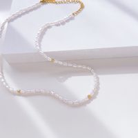 Elegant Geometrisch Süßwasserperle Titan Stahl Perlen Überzug Halskette sku image 2