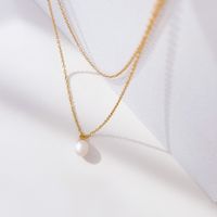 Elegant Geometrisch Süßwasserperle Titan Stahl Perlen Überzug Halskette sku image 1