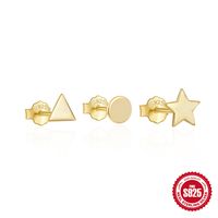 1 Set Simple Style Star Butterfly Plating Sterling Silver Ear Studs sku image 1
