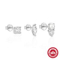 1 Set Simple Style Star Butterfly Plating Sterling Silver Ear Studs sku image 12